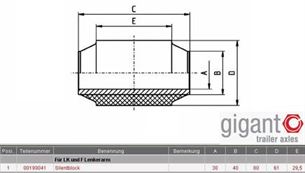 Сайлентблок рессоры GK80