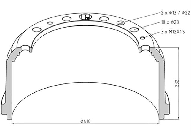 Барабан тормозной MAN F90 / F2000 / L2000 / M90 / TGS / TGX