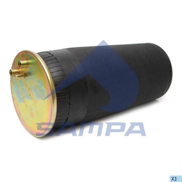 Пневморессора без стакана 4884N1P02, MAN TGM/TGA/TGS/TGX (1 шп. M12х1.5мм,2 шп. M16х1.5мм) (d130.8xd