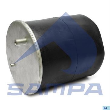 Пневморессора без стакана 34912-10P, Renault Premium(1шп.M12, 1шп-штуцер M16+M24мм) (d286x595) \5001