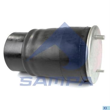 Пневморессора со стаканом в сборе (пластик) BPW 4960MB (1шп.M12, 1шп-штуц.M12M20мм,низ шп.M16) (d313