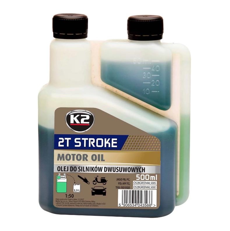 Олива моторна K2 2T Stroke Oil Green 500 мл 