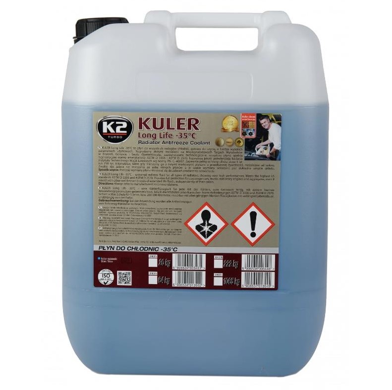 Жидкость охлаждающая K2 Kuler Long Life -35 °C G11 голубая 20 кг 