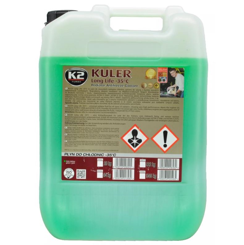 Жидкость охлаждающая K2 Kuler Long Life -35 °C G11 зеленая 20 кг 