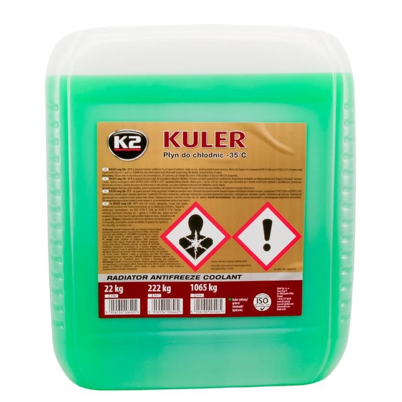 Жидкость охлаждающая K2 Kuler Long Life -35 °C G11 зеленая 22 кг 