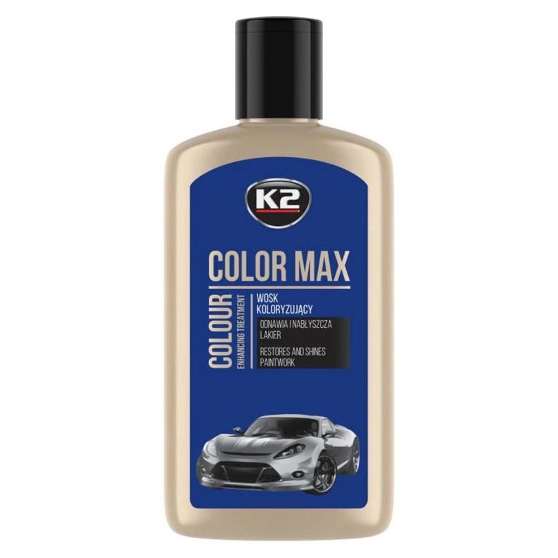 Поліроль восковий для кузова K2 Max Color синій 250 мл 