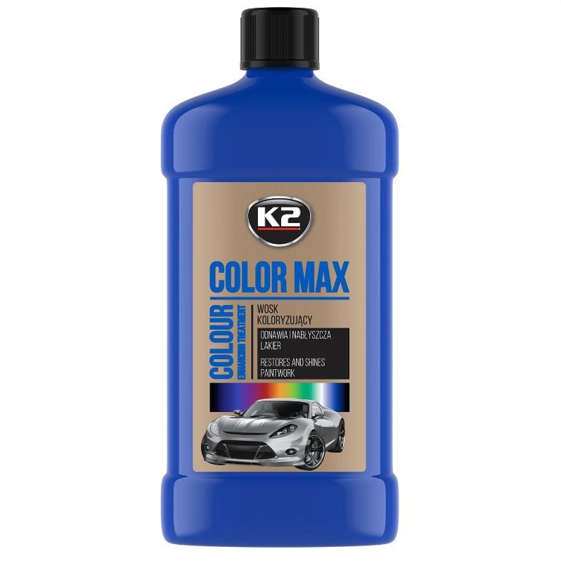 Поліроль восковий для кузова K2 Max Color синій 500 мл 