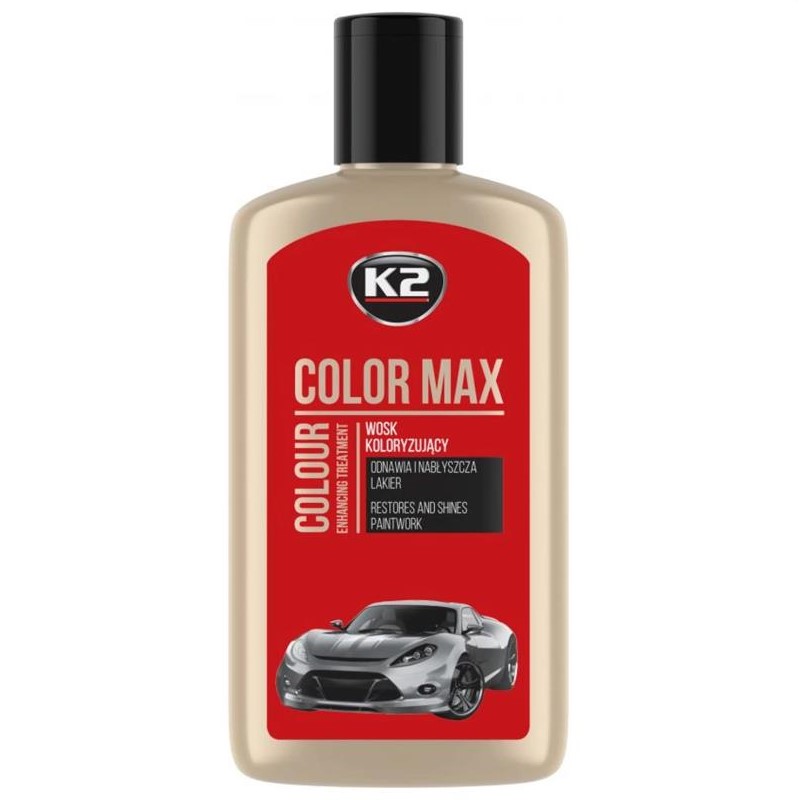 Поліроль восковий для кузова K2 Max Color червоний 250 мл 