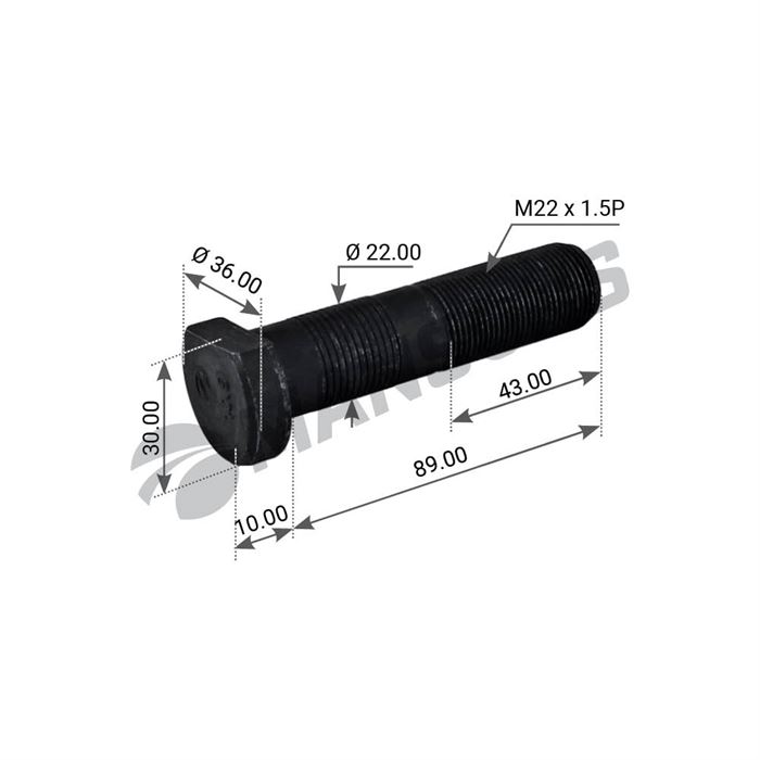 Шпилька колесная M22x1,5/89 BPW ECO-Plus, Schmitz Rotos