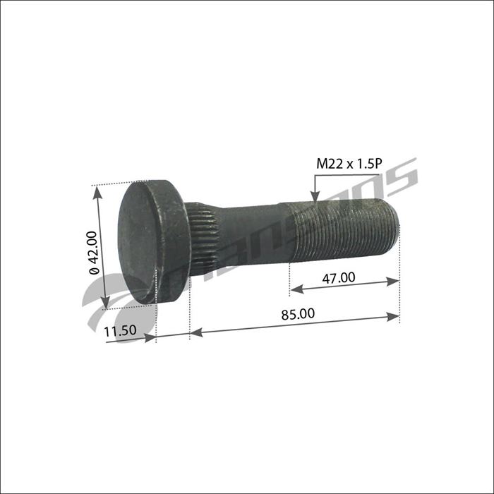 Шпилька колесная M22x1.5/85 DAF DAF 95, 95XF передняя