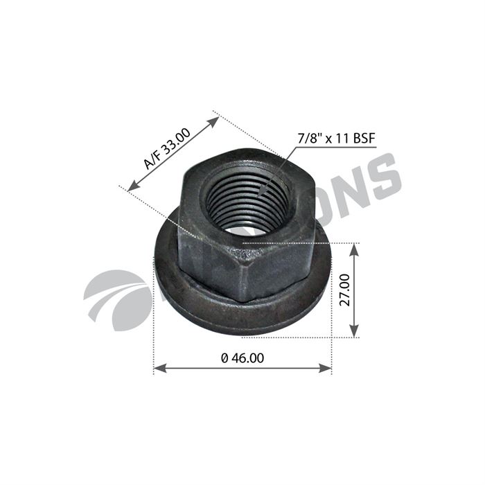 Гайка колісна 7/8"-11BSE (SW33, H=27) Scania (новий зразок)
