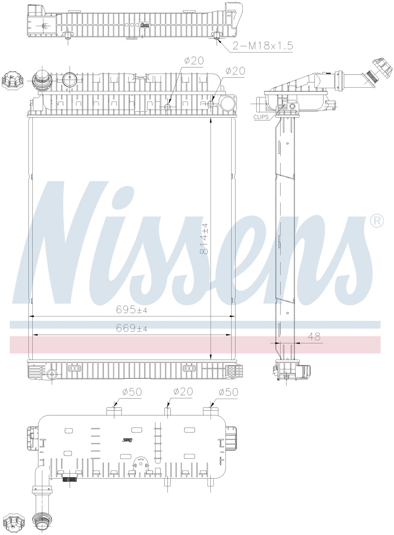 Радиатор MB AXOR-SERIES (2002) AXOR 1835 LS