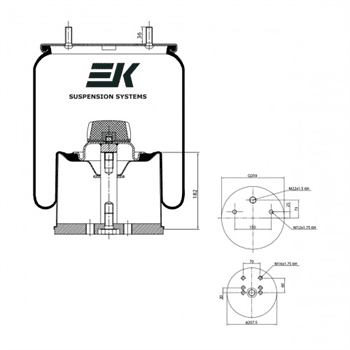Пневмоподушка BPW 941MB з металевим стаканом