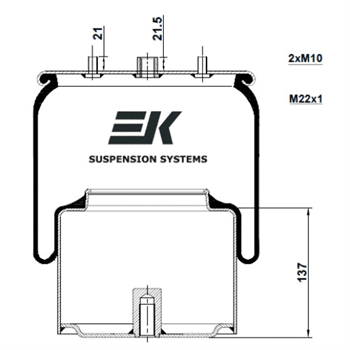 Пневмоподушка DAF 106XF 6431NP01 з металевим стаканом