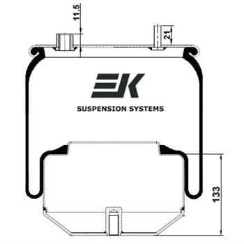 Пневмоподушка DAF 106XF 6754NP02 з металевим стаканом