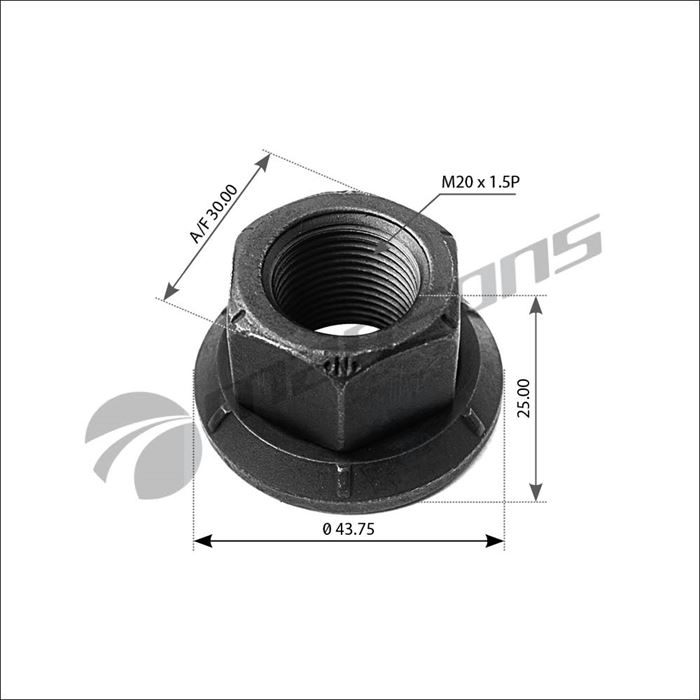 Гайка колесная М20х1,5 (SW30, H=25) DAF LF45 