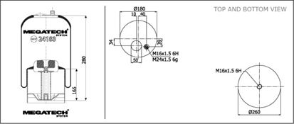 Пневморесора підвіски зі стаканом 4183NP23 ø342x280 (металевий)